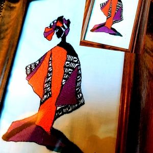 Embroidery of Black Woman in African Regalia